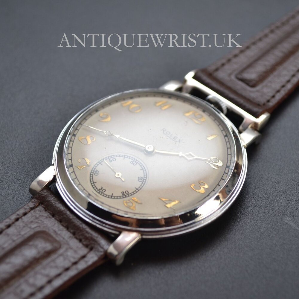 Rolex chronometer precision Snowite case rare vintage military trench watch